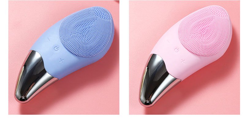 Ergonomic Electric Silicone Facial Cleansing Brush