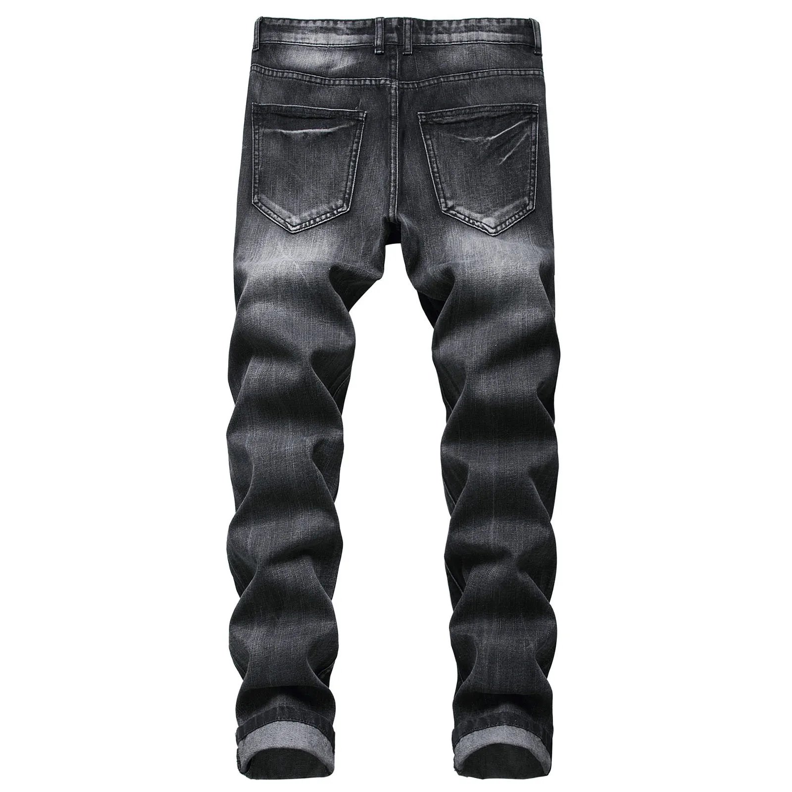 Vintage Straight Baggy Denim Pants Mens Fashion Casual Ripped Pocket Jeans And Pants Men'S Casual High Quality Pants