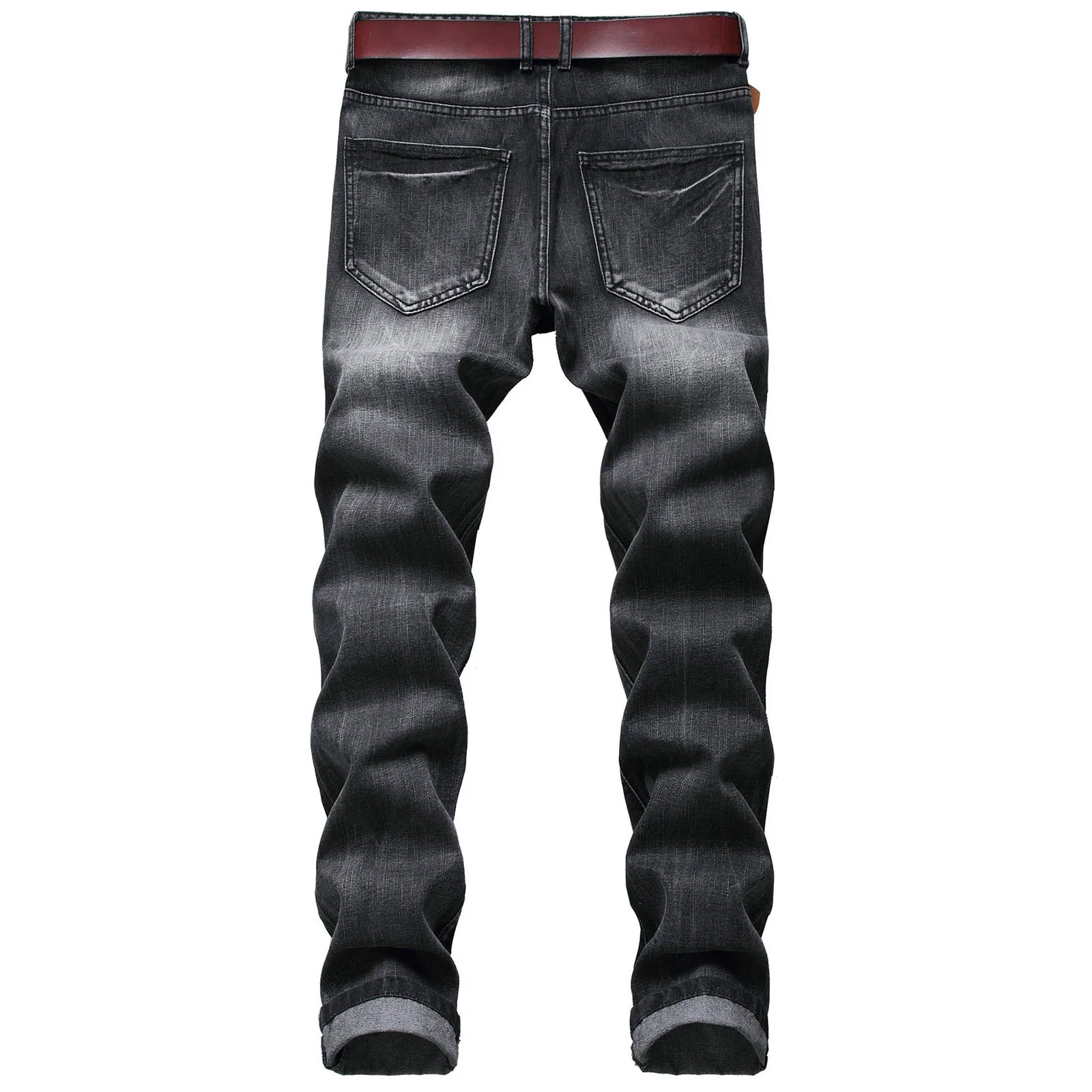 Vintage Straight Baggy Denim Pants Mens Fashion Casual Ripped Pocket Jeans And Pants Men'S Casual High Quality Pants