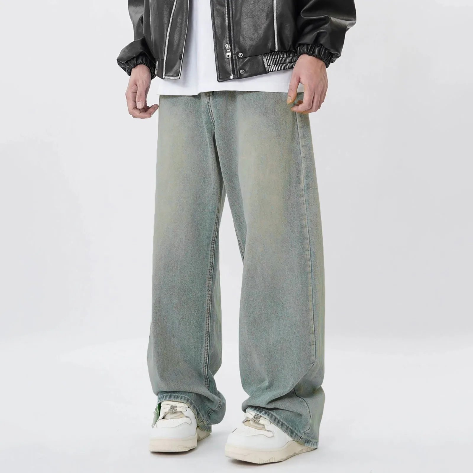 Y2K Baggy Jeans Men Black Wide Denim Pants Oversize Cargo Korean Fashion Male Clothes Streetwear Trousers Sweatpants Man pants