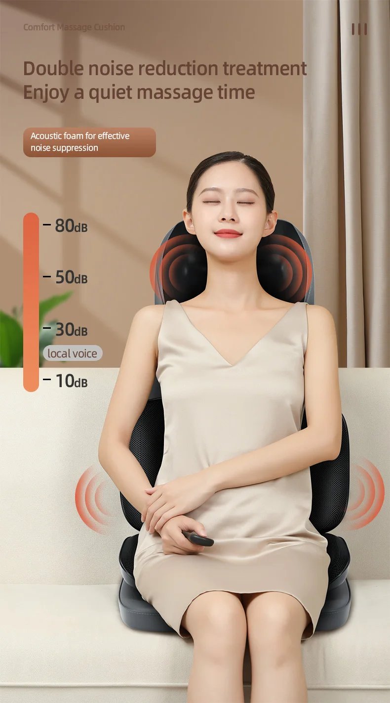 Home/Car Back Pain Relief Kneading Vibration Massage Seat Cushion Shiatsu Neck and Back Massager Full Body Massage Chair Cushion