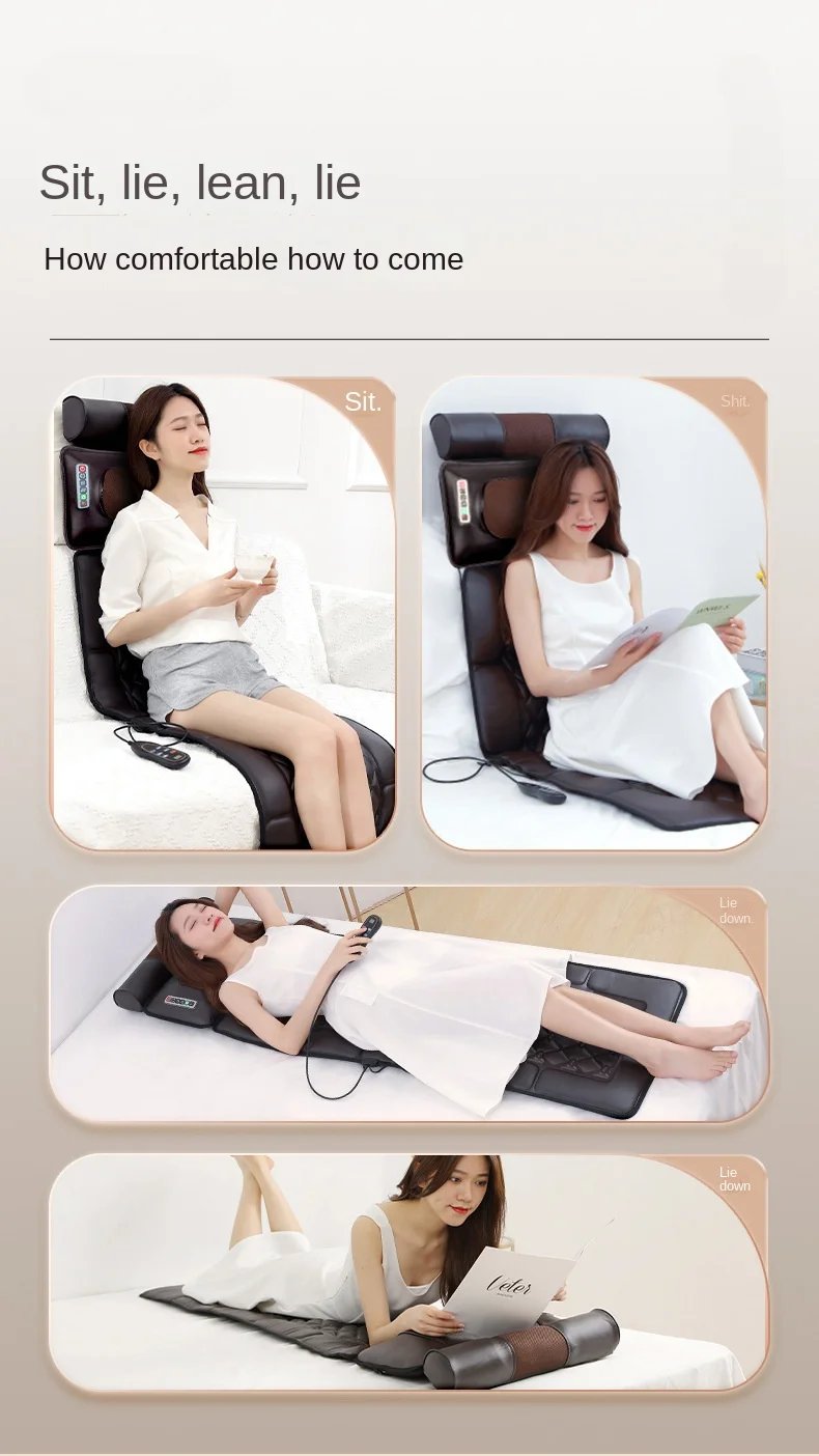 5 in 1 Home Car Electric Body Care Airbag Vibration Stretching Pressure Massage Mat Blood Circulation Heating Massage Cushion