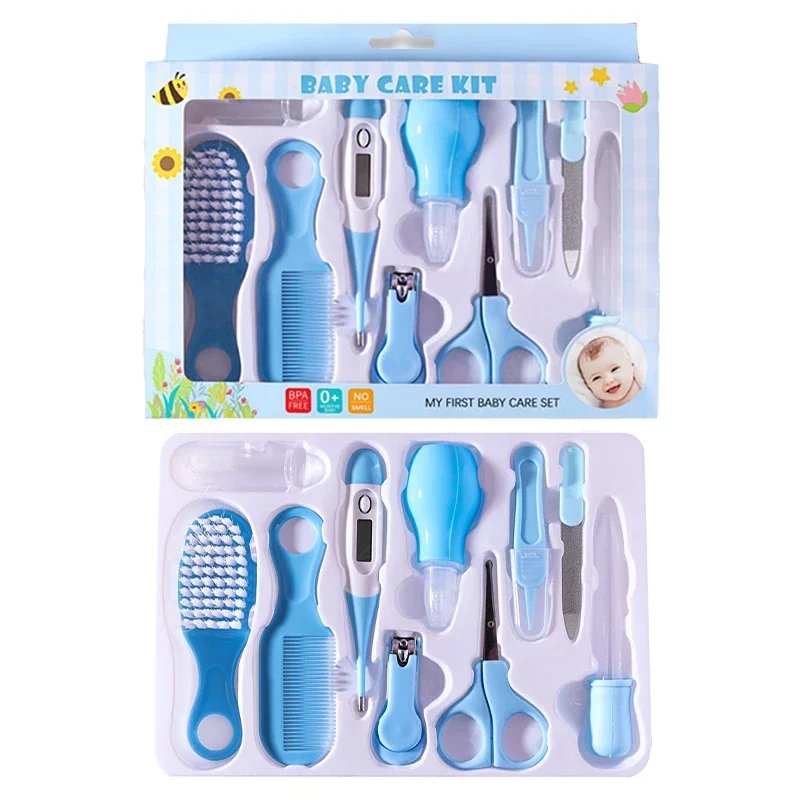 6/8/10/13pcs Set Baby Health Care Kit Kids Nail Hair Health Care Thermometer Grooming Brush Kit Baby Care Essentials Product