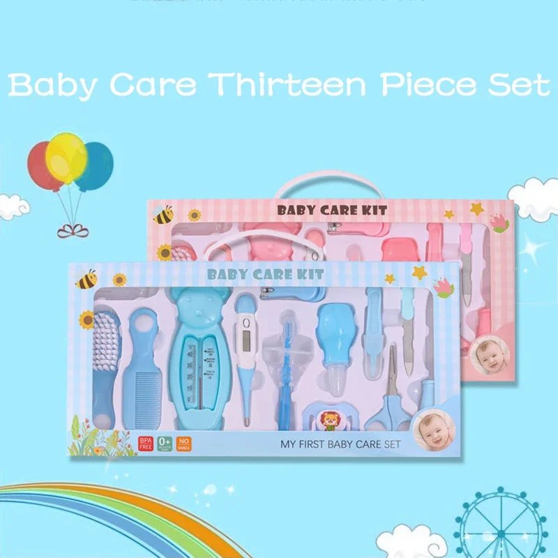 6/8/10/13pcs Set Baby Health Care Kit Kids Nail Hair Health Care Thermometer Grooming Brush Kit Baby Care Essentials Product