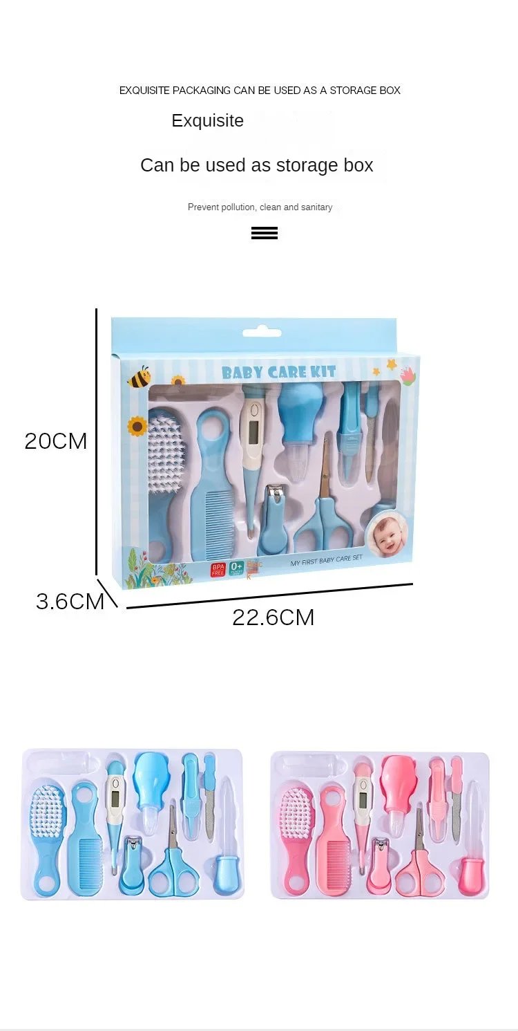 12 Piece Baby Care Set, Baby Medication Care Set, Baby Comb, Brush, Nail Clipper Set, Food Grade Safe, Non-toxic, Easy to Clean