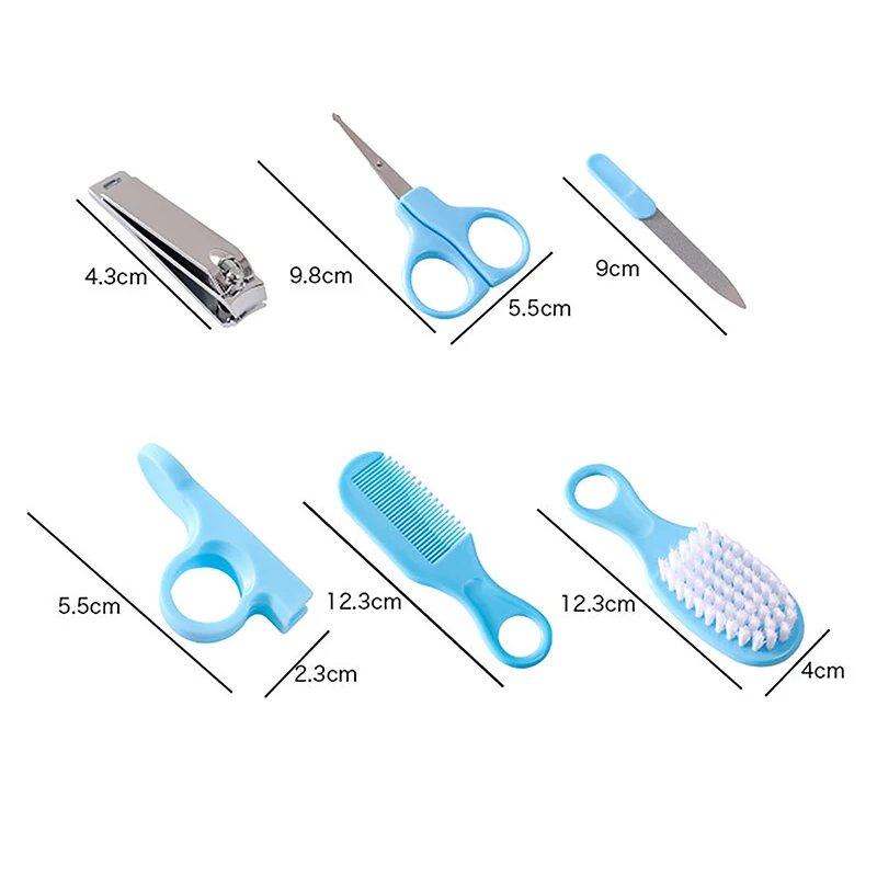 6PCS/Set DIY Accessories Baby Health Care Kit Kids Nail Hair Health Care Grooming Brush Clipper Baby Essentials