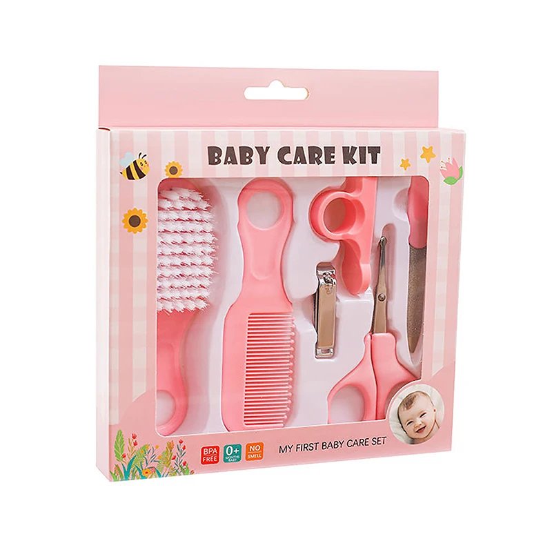 6PCS/Set DIY Accessories Baby Health Care Kit Kids Nail Hair Health Care Grooming Brush Clipper Baby Essentials