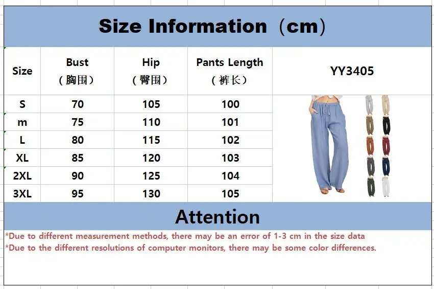 Summer and Autumn New Casual Women's Wear in Europe, America, and Europe Large Loose Cotton Hemp Casual Pants