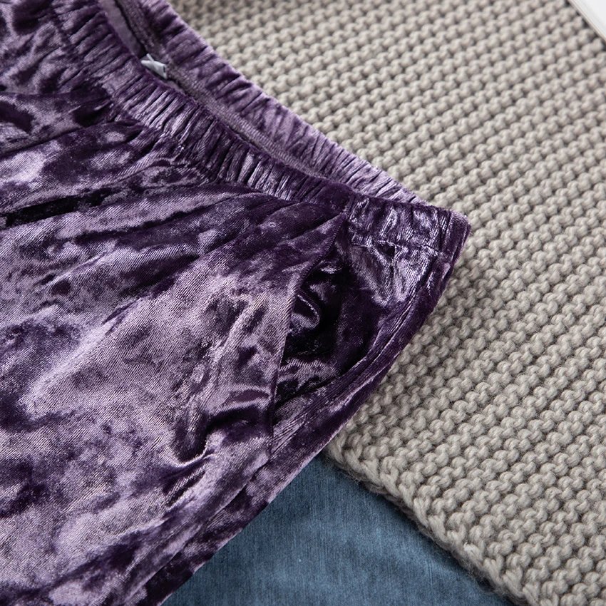 Purple Velvet Pyjamas Sleeveless Sleepwear