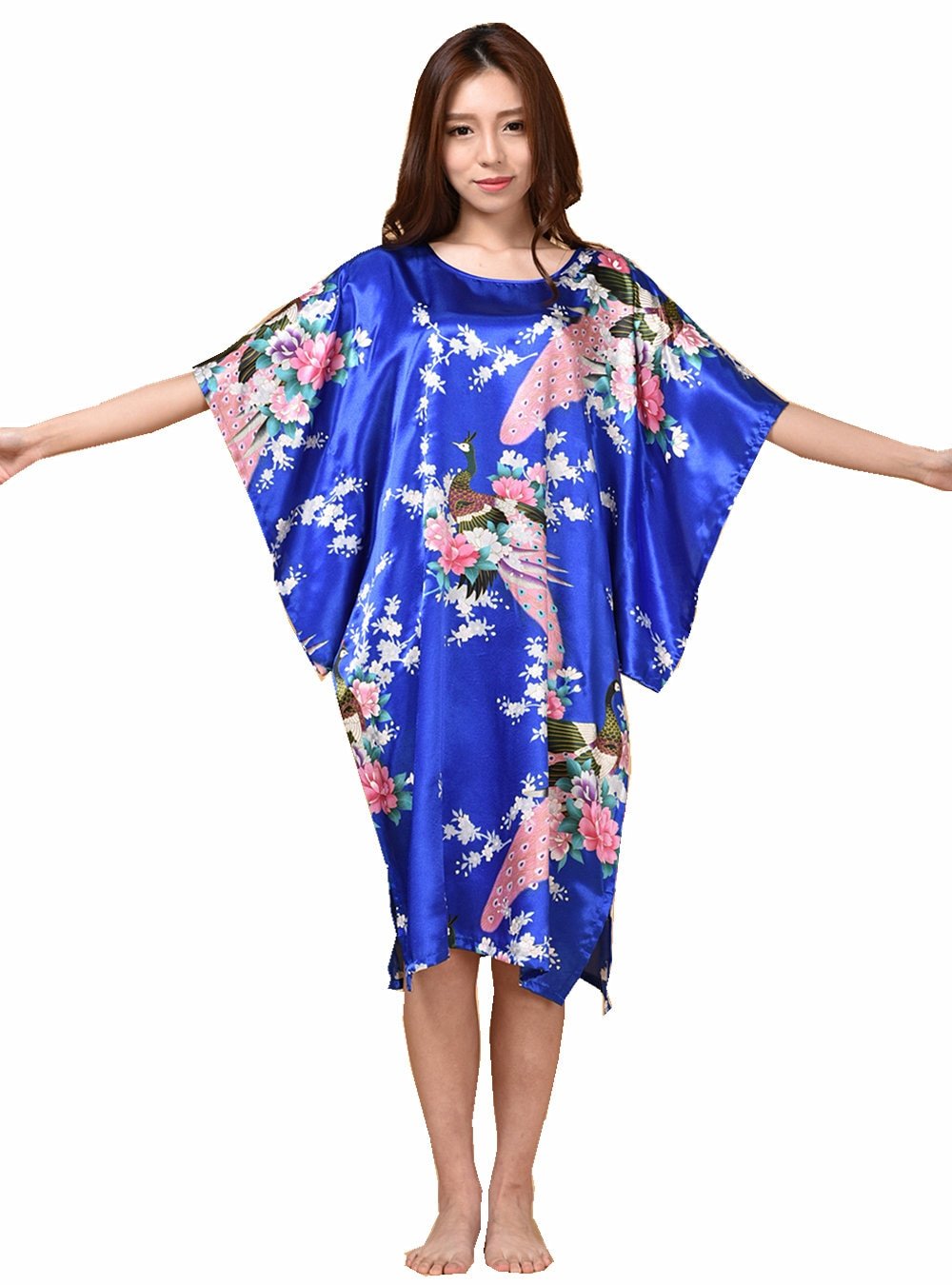 Women's Floral Faux Silk Nightgown